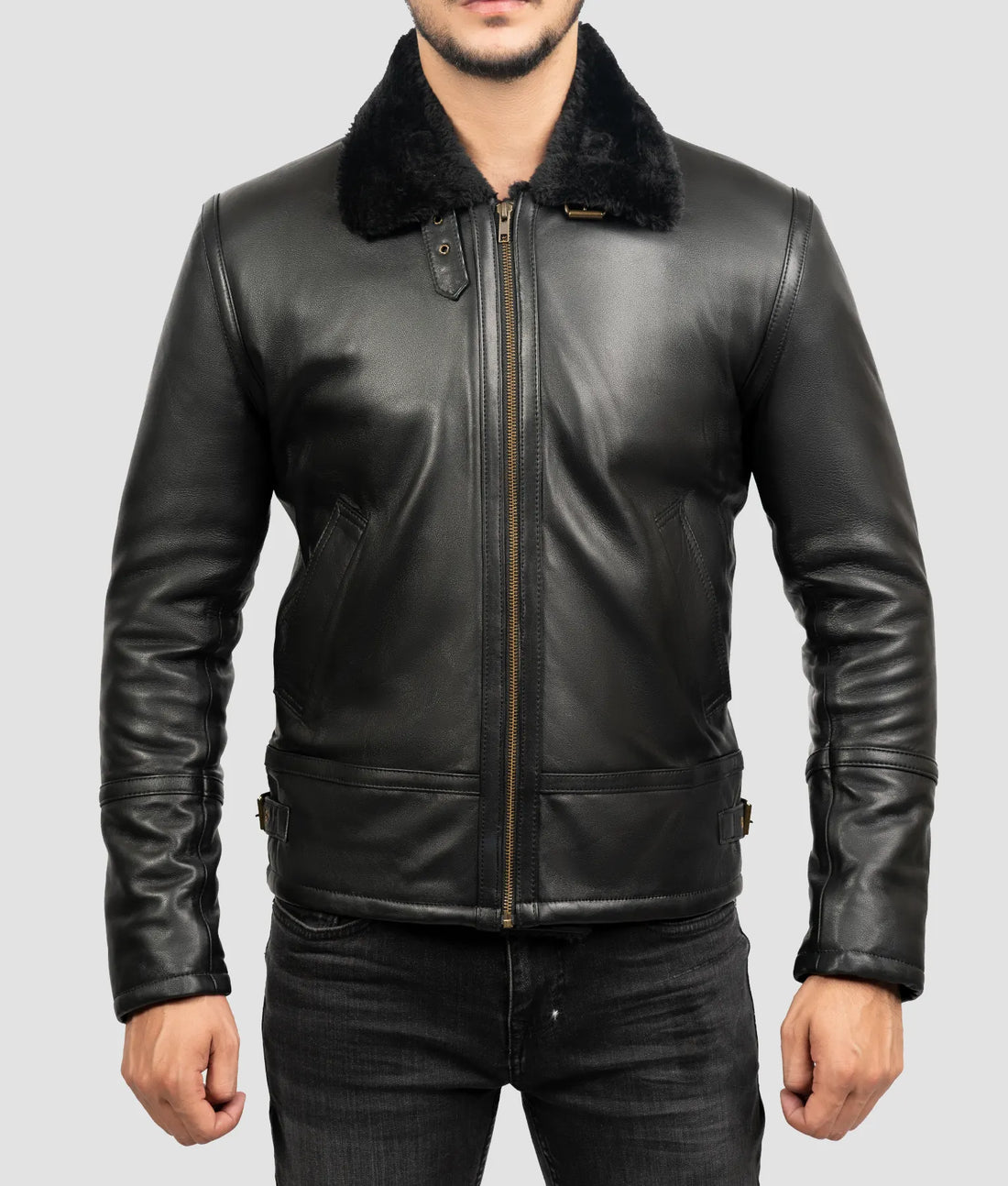 Andy Mens Black Aviator Jacket | Mens Black Aviator Jacket-1