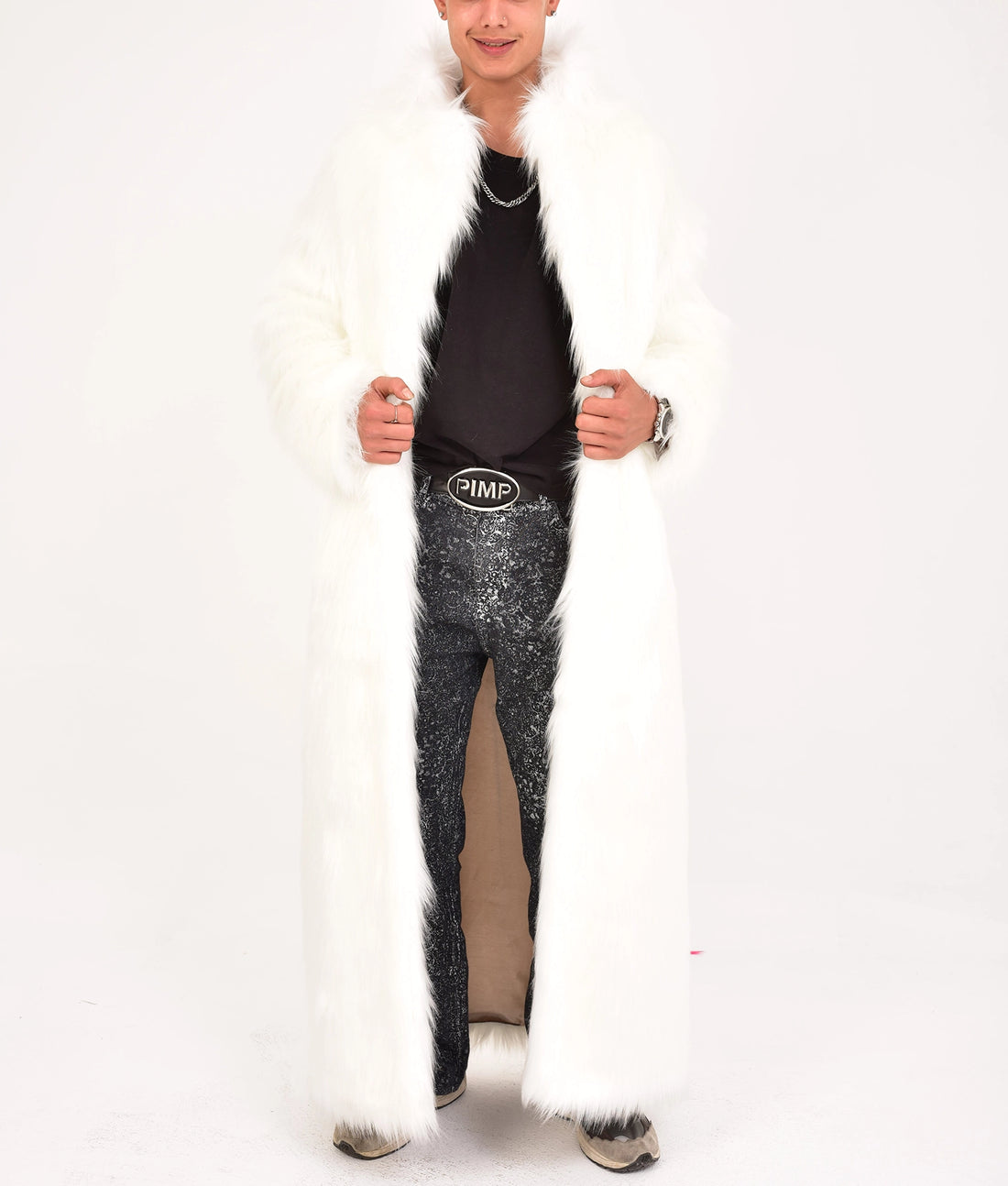 Braxton Mens White Fur Coat | Mens White Fur Coat-1