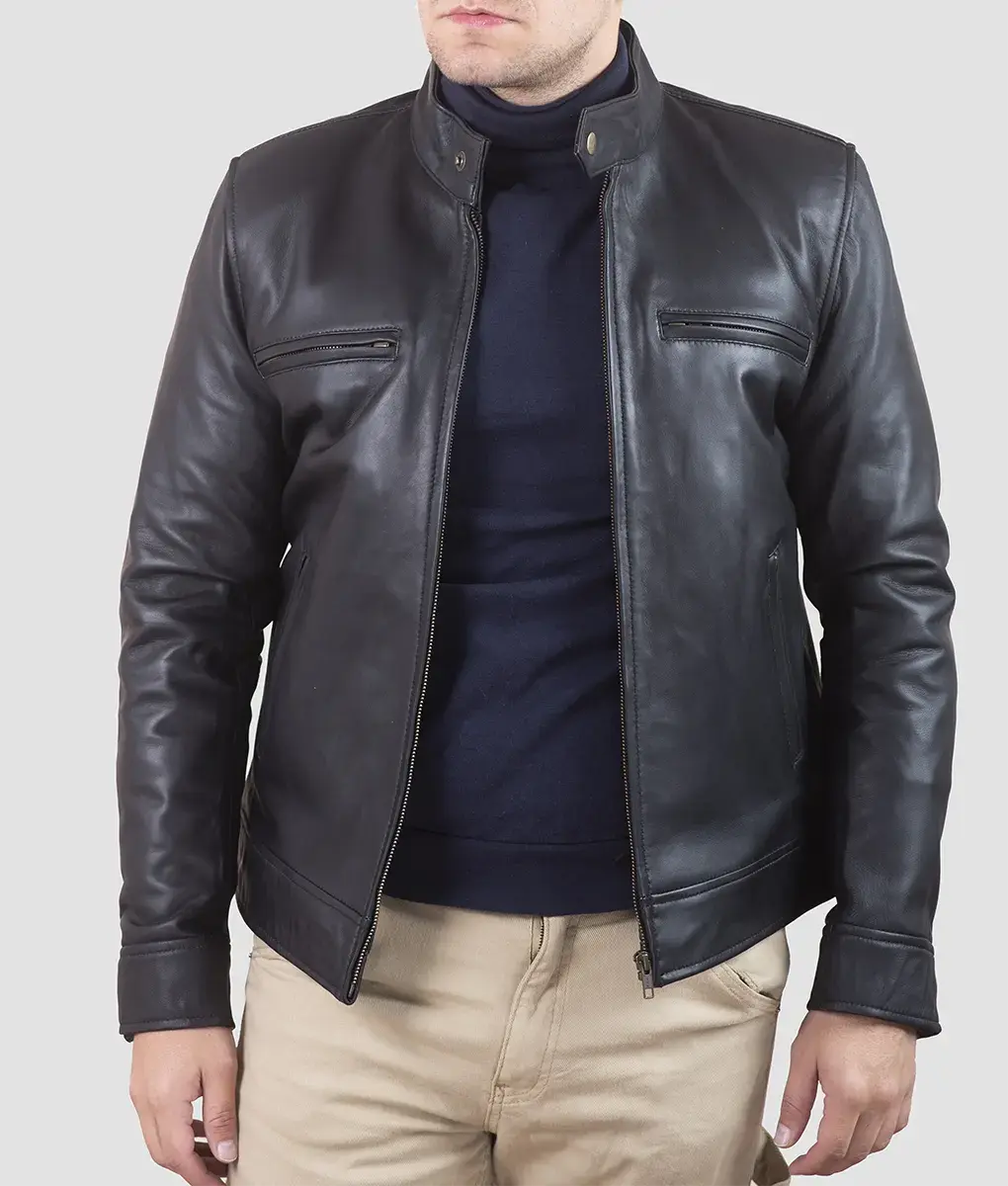 Brian Mens Black Leather Jacket My Store