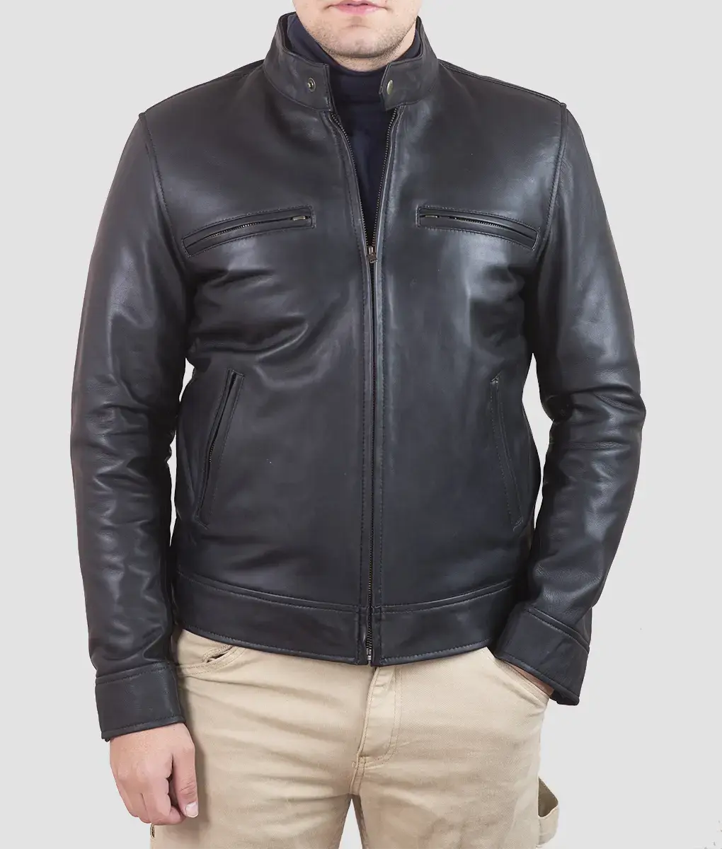 Brian Mens Black Leather Jacket My Store