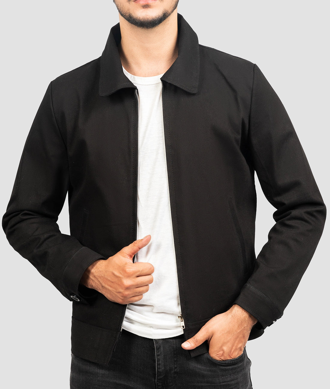 Marty Mens Black Cotton Jacket | Mens Black Cotton Jacket-1