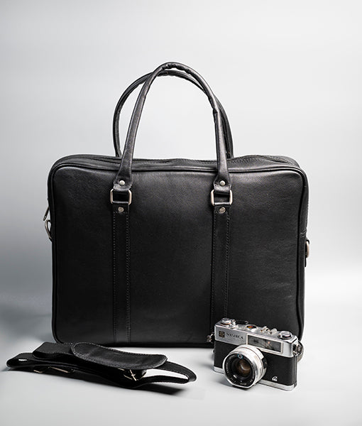 Men Black Leather Laptop Bag | Black Leather Laptop Bag-1
