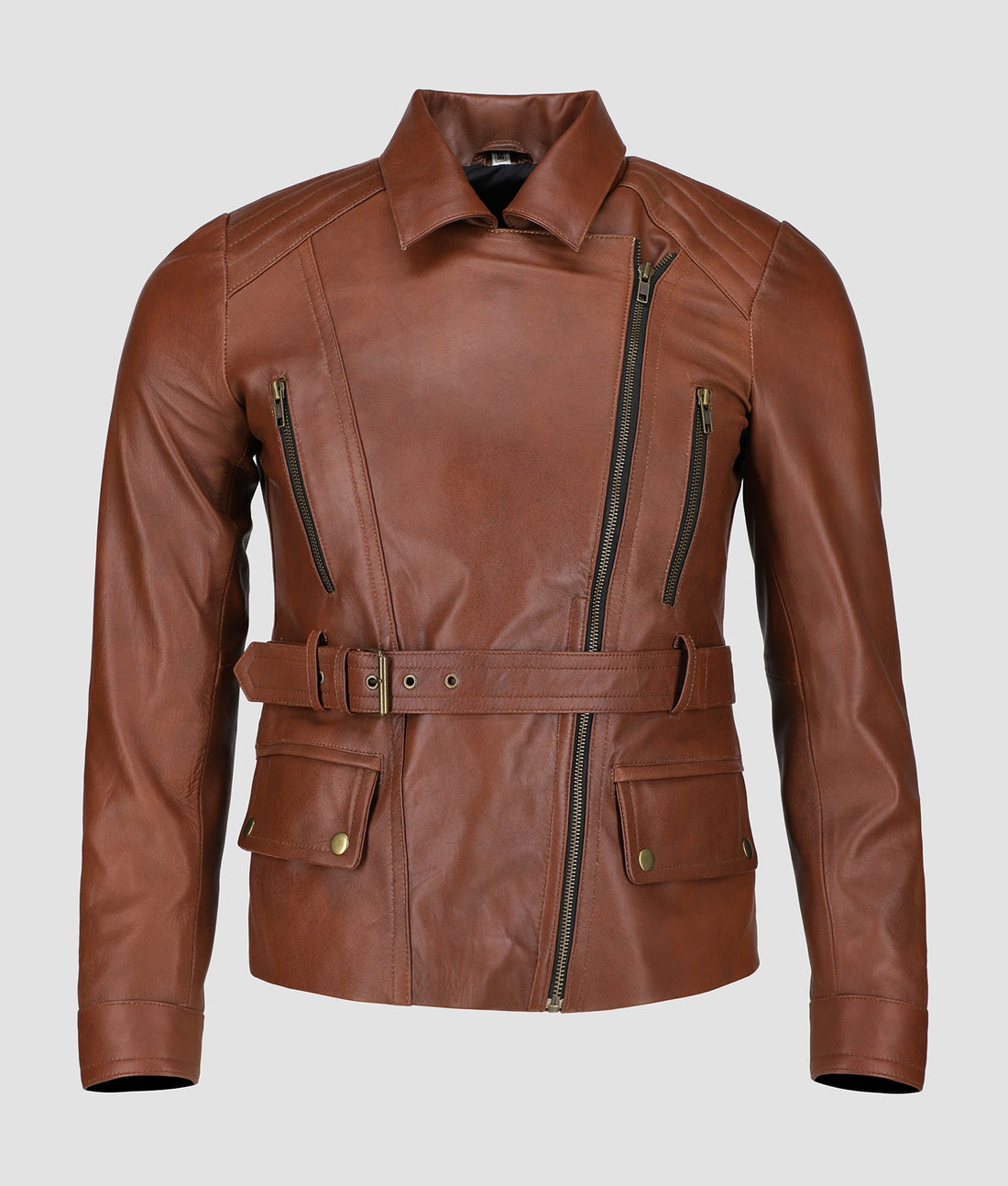 Nora Womens Brown Leather Jacket | Womens Brown Leather Jacket-1