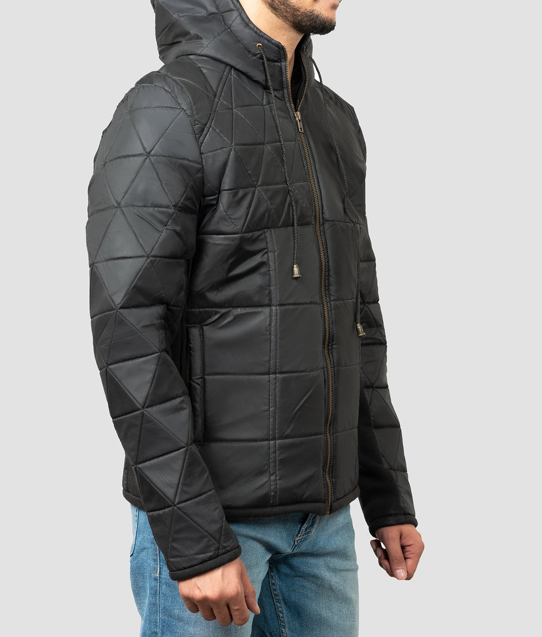 Roman Mens Black Quilted Jacket | Mens Black Quilted Jacket-1