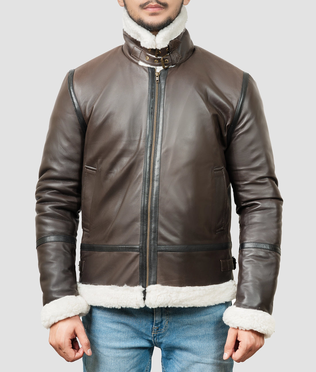 Ryan Mens Brown B3 Bomber Jacket | Mens Brown B3 Bomber Jacket-1