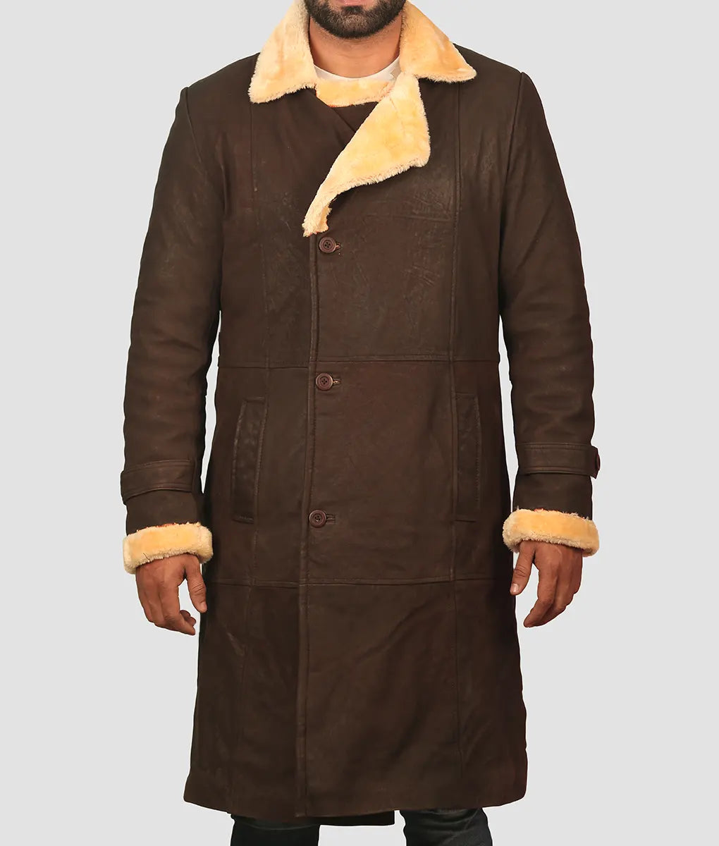 Shawn Mens Brown Leather Coat My Store