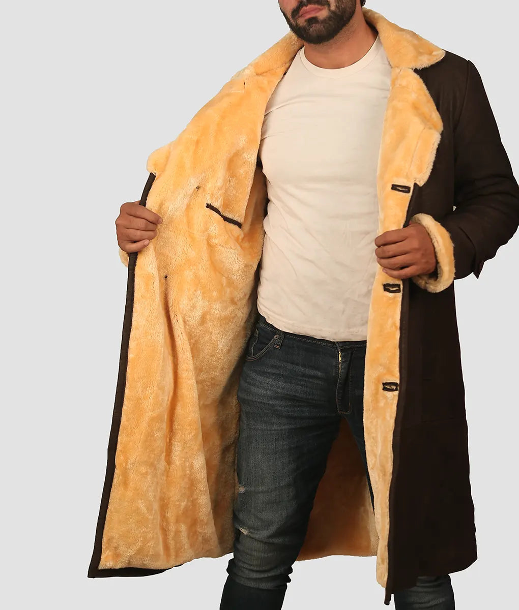 Shawn Mens Brown Leather Coat My Store