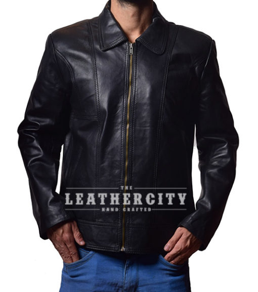 Rigorous Black Leather Slim Fit Jacket | TLC