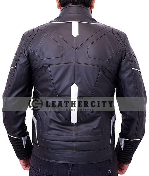 black panther leather jacket - Back