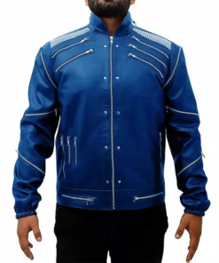 Michael Jackson Beat It Leather Jacket - Blue