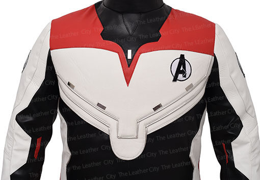 Main Features:    * Movie: Avengers Endgame    * External: Faux Leather    * Internal: Polyester Lining    * Front: Avengers Logo on Front    * Closure: YKK Zip Closure from Back    * Collar: Erect Collar in Black Color    * Sleeves: Avengers Logo and Zip on Sleeves    * Cuffs: Open Hem Cuffs    * Pockets: Two Inside Pockets    * Color: Black, white & Red combination