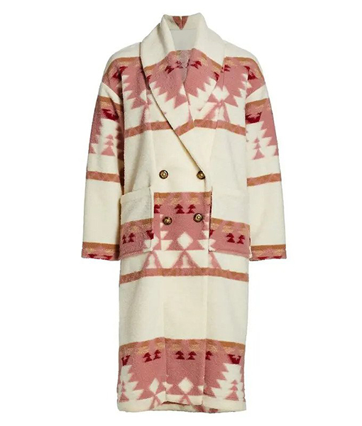 Beth Classy Pink and White Coat