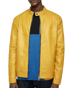 Men's Classic Yellow Leather Jacket
